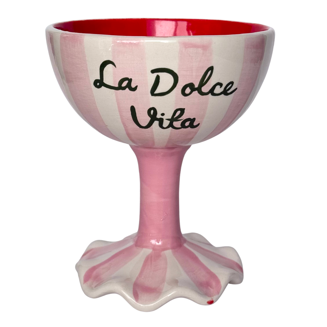 🍋 🎀 Elaine Ruffled Foot Wine Glass