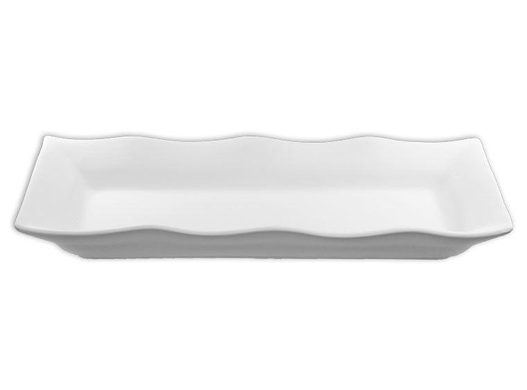 Rectangle serving platter with whimsical scalloped edge