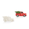 Truck w/ Tree Flat Ornament